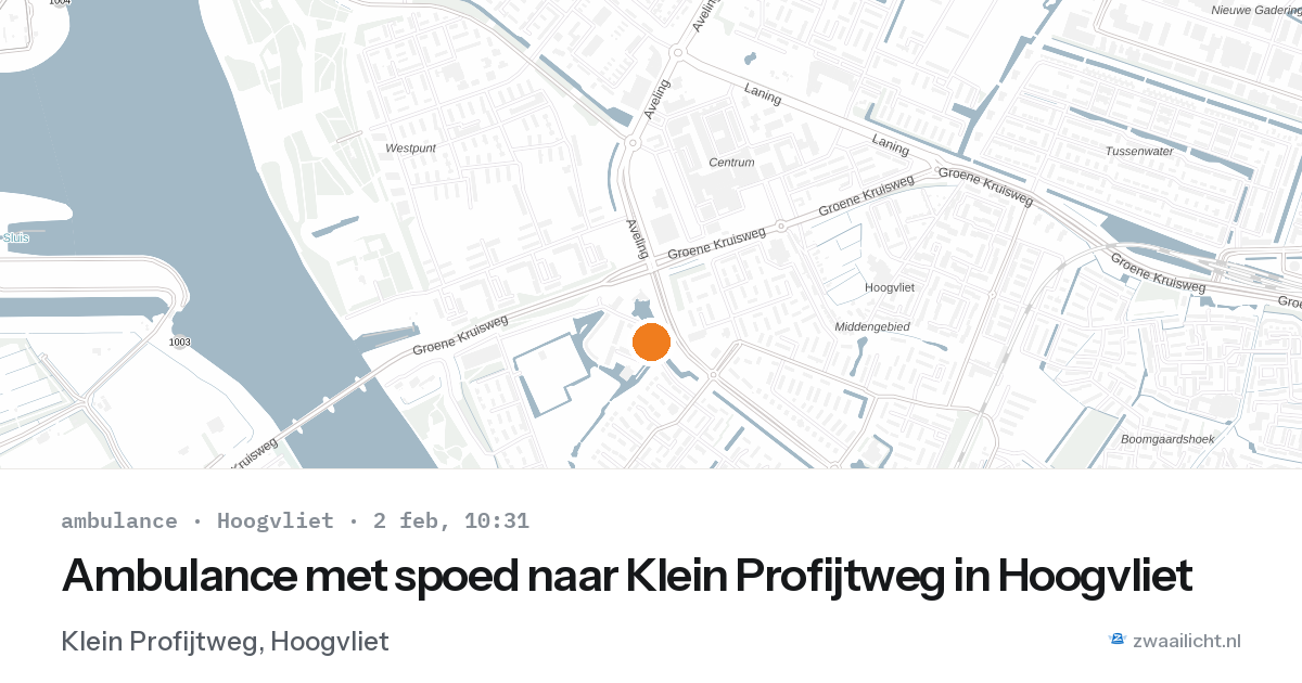 Ambulance met spoed naar Klein Profijtweg in Hoogvliet — 2 feb 2026
