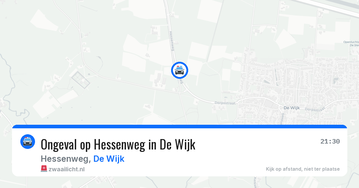 Ongeval op Hessenweg in De Wijk — 30 jul 2026