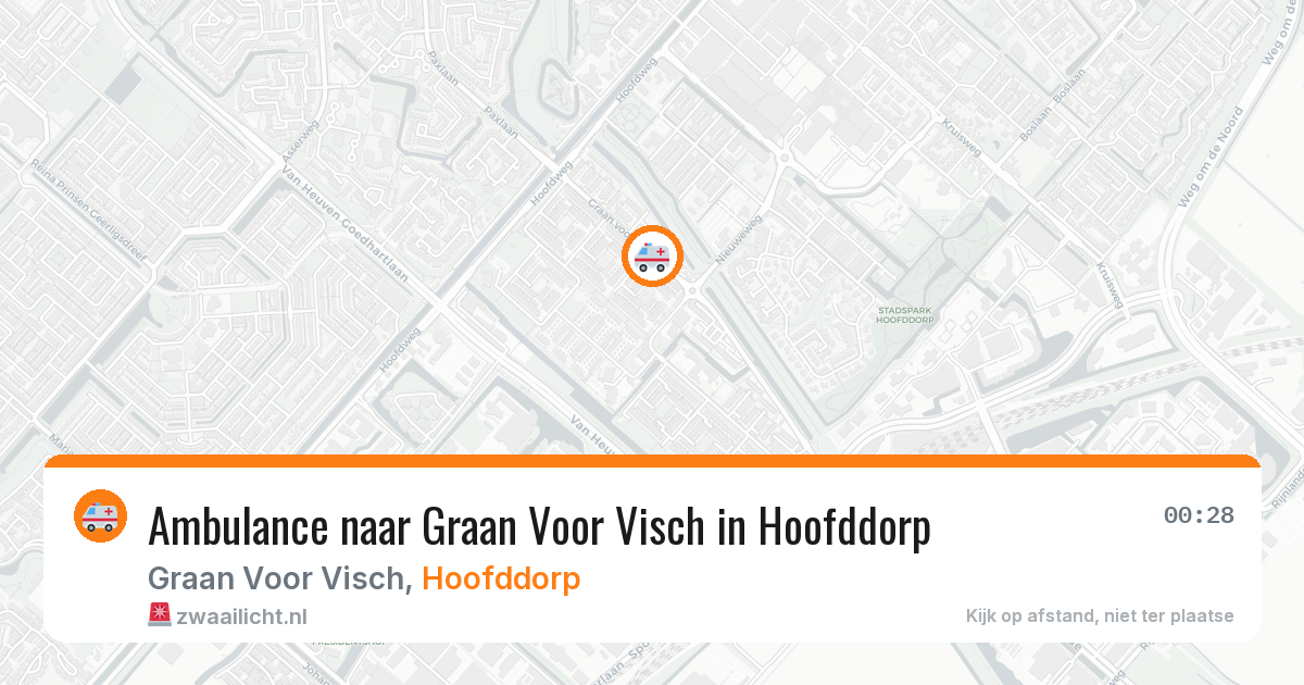 Ambulance naar Graan Voor Visch in Hoofddorp — 8 apr 2026