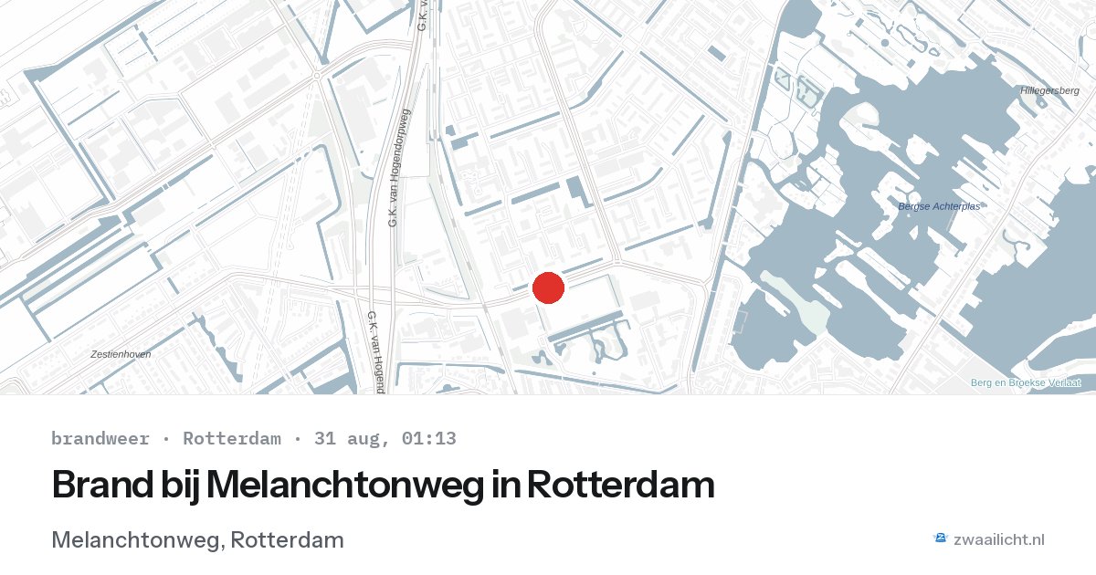Brand bij Melanchtonweg in Rotterdam — 30 aug 2026