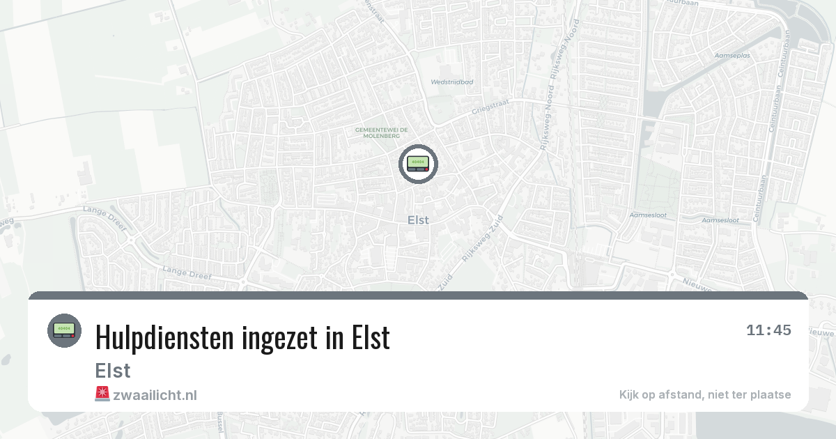 Hulpdiensten ingezet in Elst — 3 aug 2026 | 🚨 Zwaailicht.nl