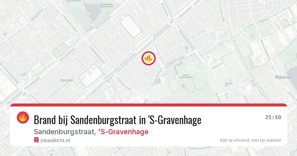 Brand bij Sandenburgstraat in 'S-Gravenhage — 19 jun 2026