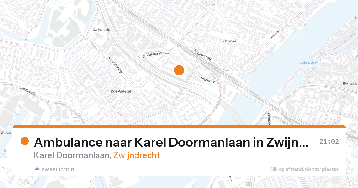 Ambulance naar Karel Doormanlaan in Zwijndrecht — 27 aug 2026