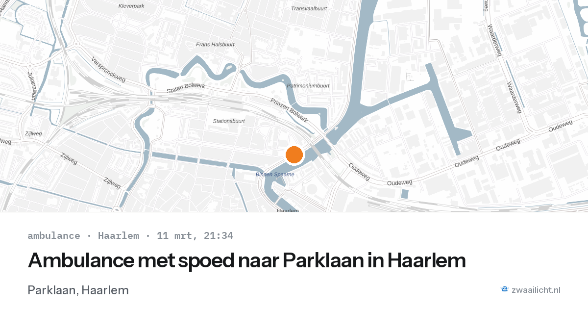 Ambulance met spoed naar Parklaan in Haarlem — 11 mrt 2026