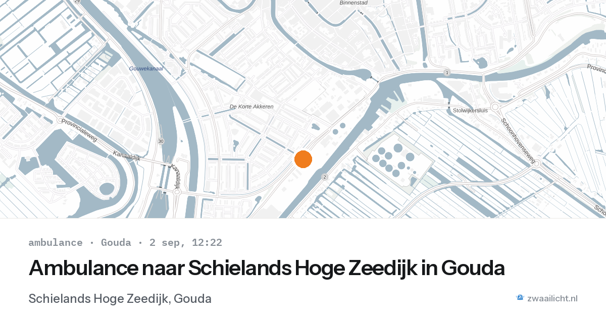 Ambulance naar Schielands Hoge Zeedijk in Gouda — 2 sep 2026