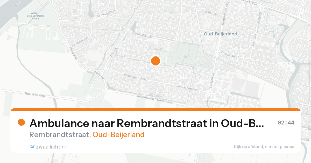 Ambulance naar Rembrandtstraat in Oud-Beijerland — 23 aug 2026