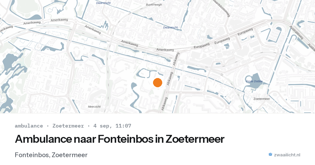 Ambulance naar Fonteinbos in Zoetermeer — 4 sep 2026