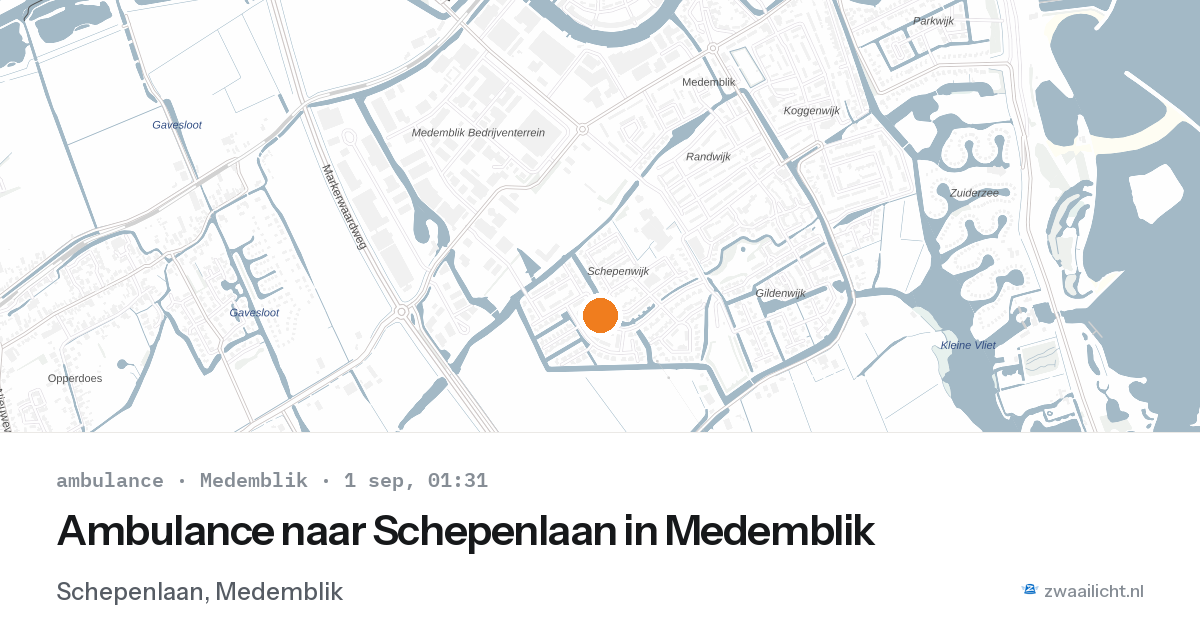 Ambulance naar Schepenlaan in Medemblik — 31 aug 2026
