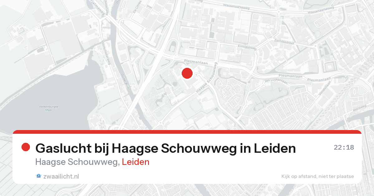 Gaslucht bij Haagse Schouwweg in Leiden — 21 aug 2026