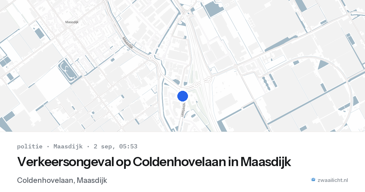 Verkeersongeval op Coldenhovelaan in Maasdijk — 2 sep 2026