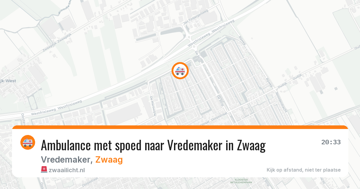 Ambulance met spoed naar Vredemaker in Zwaag — 15 apr 2026