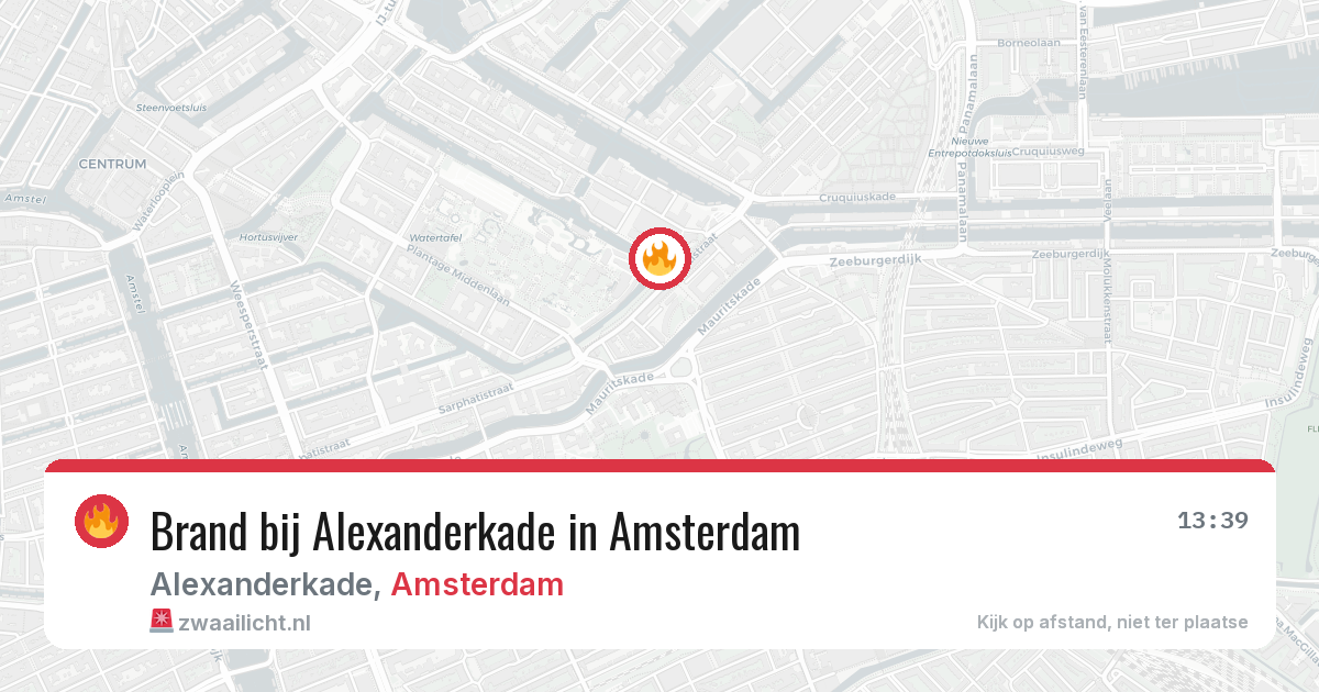 Brand bij Alexanderkade in Amsterdam — 26 jun 2026