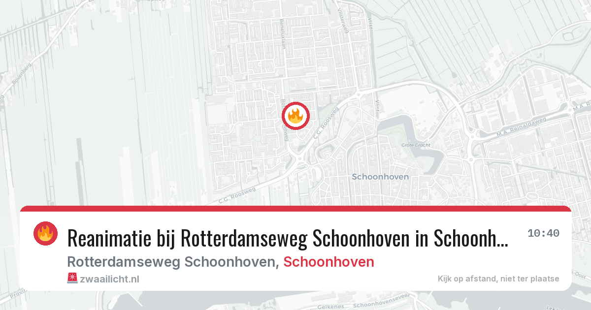 Reanimatie bij Rotterdamseweg Schoonhoven in Schoonhoven — 15 mrt 2026