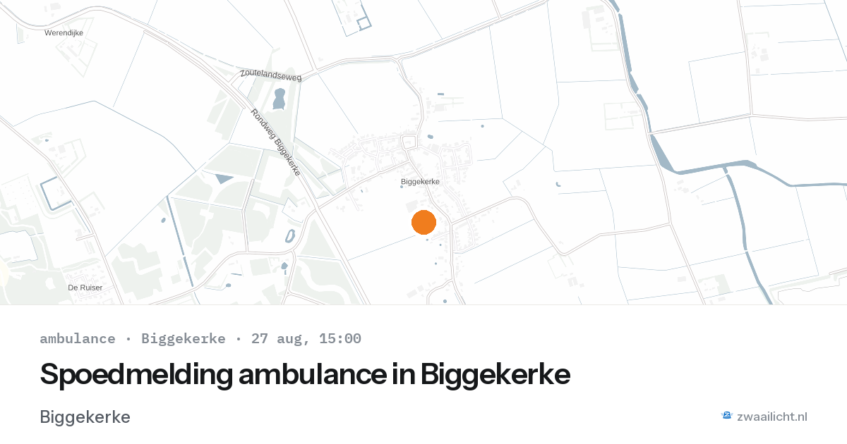 Spoedmelding ambulance in Biggekerke — 27 aug 2026