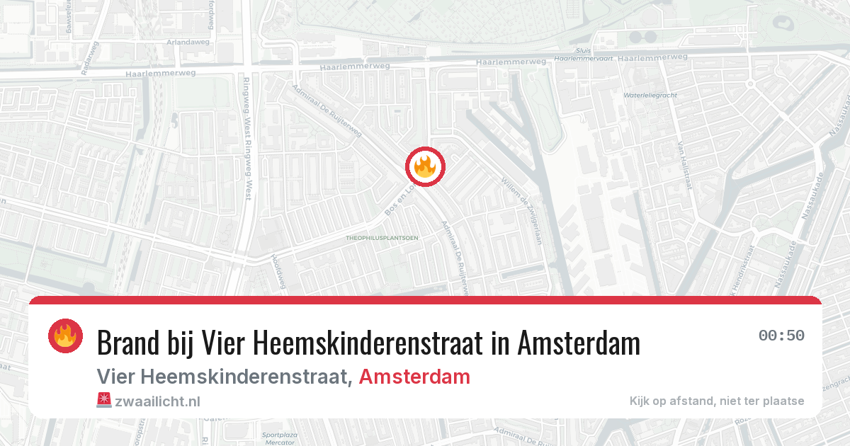 Brand bij Vier Heemskinderenstraat in Amsterdam — 1 mei 2026