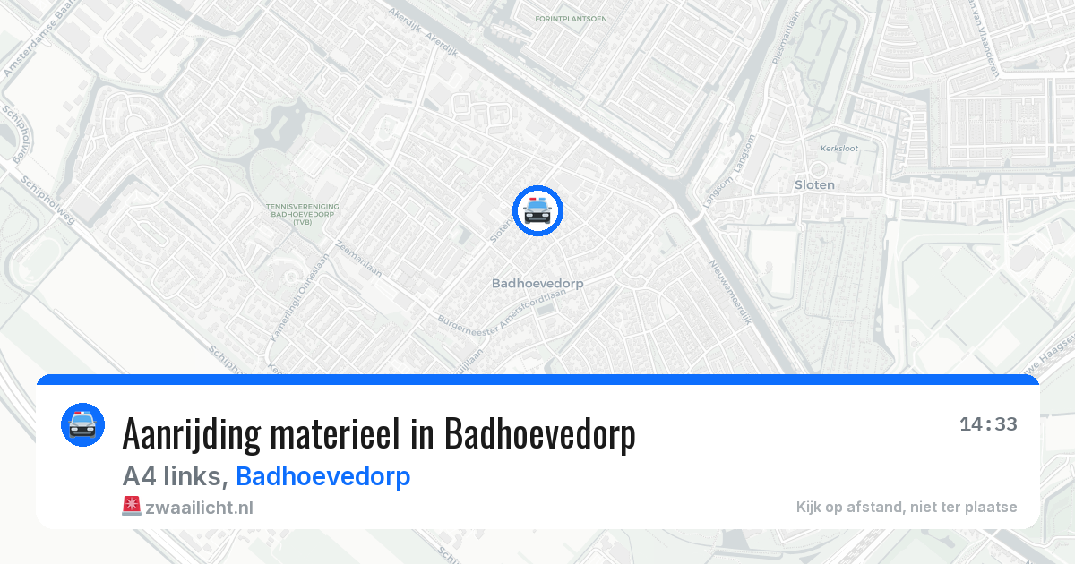 Aanrijding materieel in Badhoevedorp — 26 mrt 2026