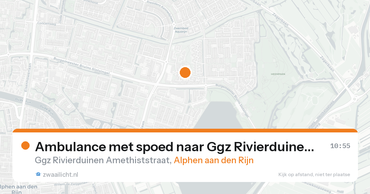 Ambulance met spoed naar Ggz Rivierduinen Amethiststraat in Alphen aan den Rijn — 31 jan 2026