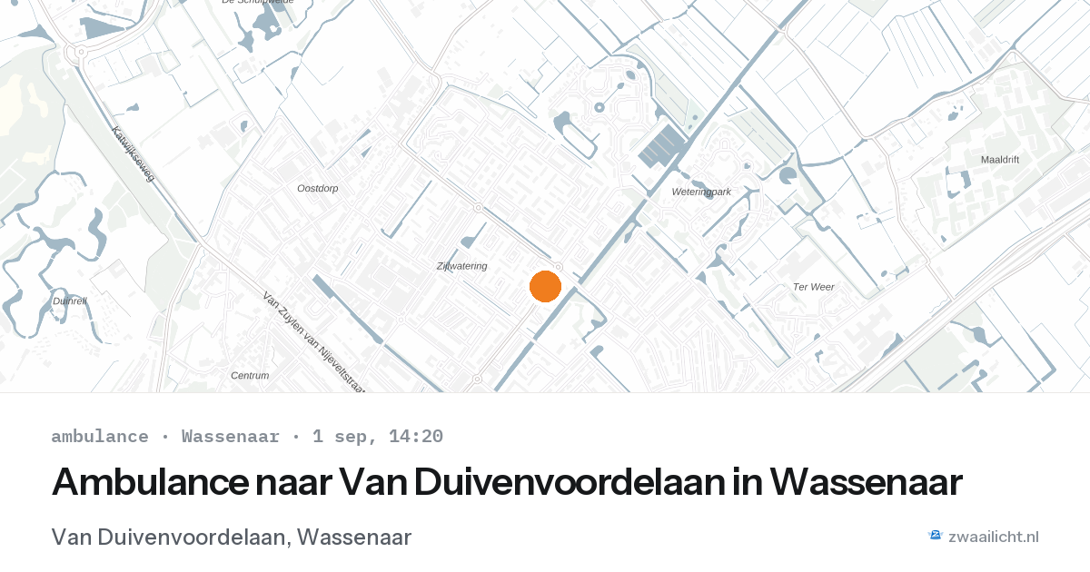 Ambulance naar Van Duivenvoordelaan in Wassenaar — 1 sep 2026