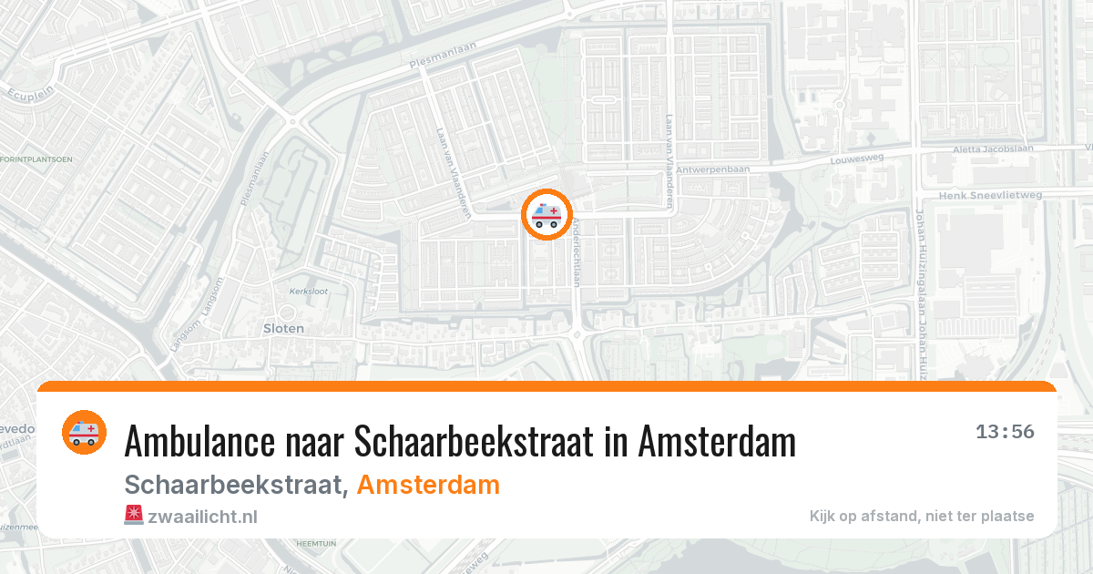 Ambulance naar Schaarbeekstraat in Amsterdam — 20 jun 2026