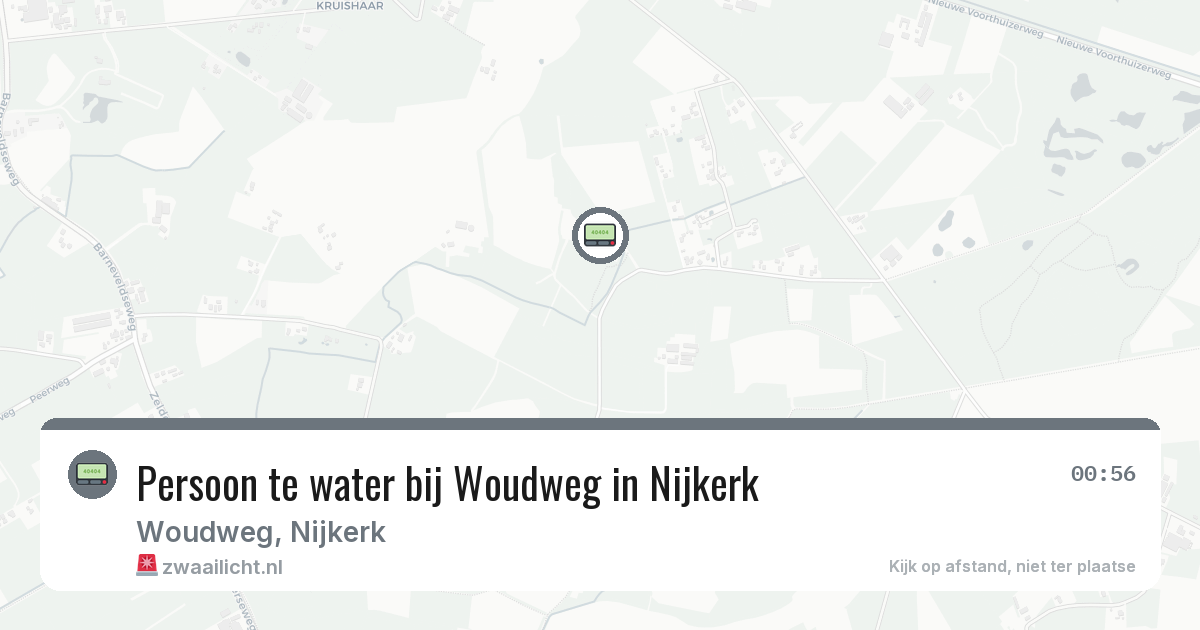 Persoon te water bij Woudweg in Nijkerk — 17 jul 2026