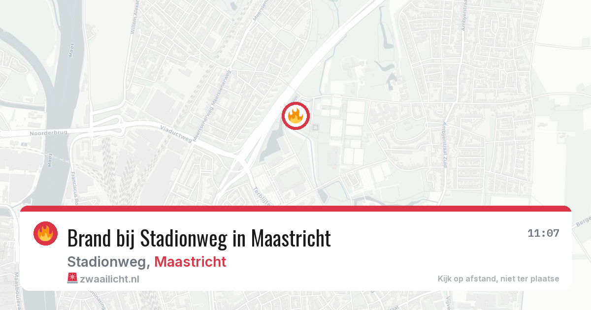 Brand bij Stadionweg in Maastricht — 8 jul 2026
