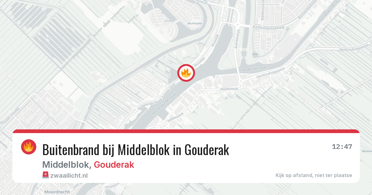 Buitenbrand bij Middelblok in Gouderak — 11 mei 2026