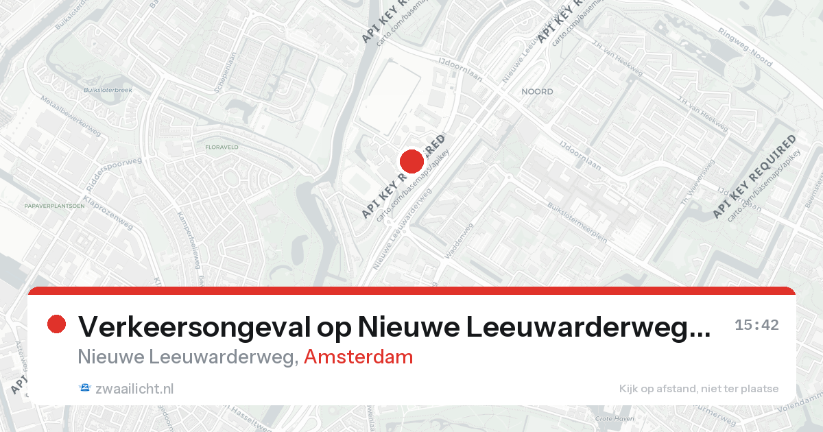 Verkeersongeval op Nieuwe Leeuwarderweg in Amsterdam — 26 aug 2026