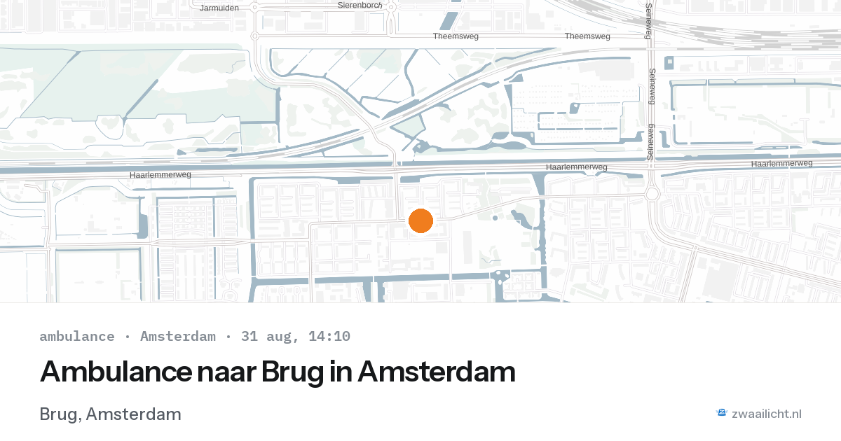Ambulance naar Brug in Amsterdam — 31 aug 2026