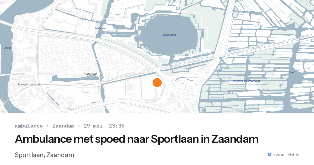 Ambulance met spoed naar Sportlaan in Zaandam — 29 mei 2026