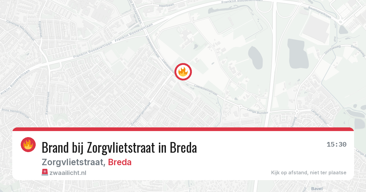 Brand bij Zorgvlietstraat in Breda — 14 jun 2026