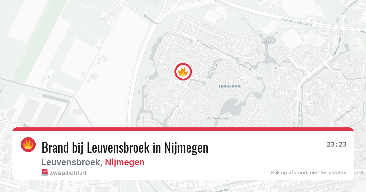 Brand bij Leuvensbroek in Nijmegen — 13 aug 2026