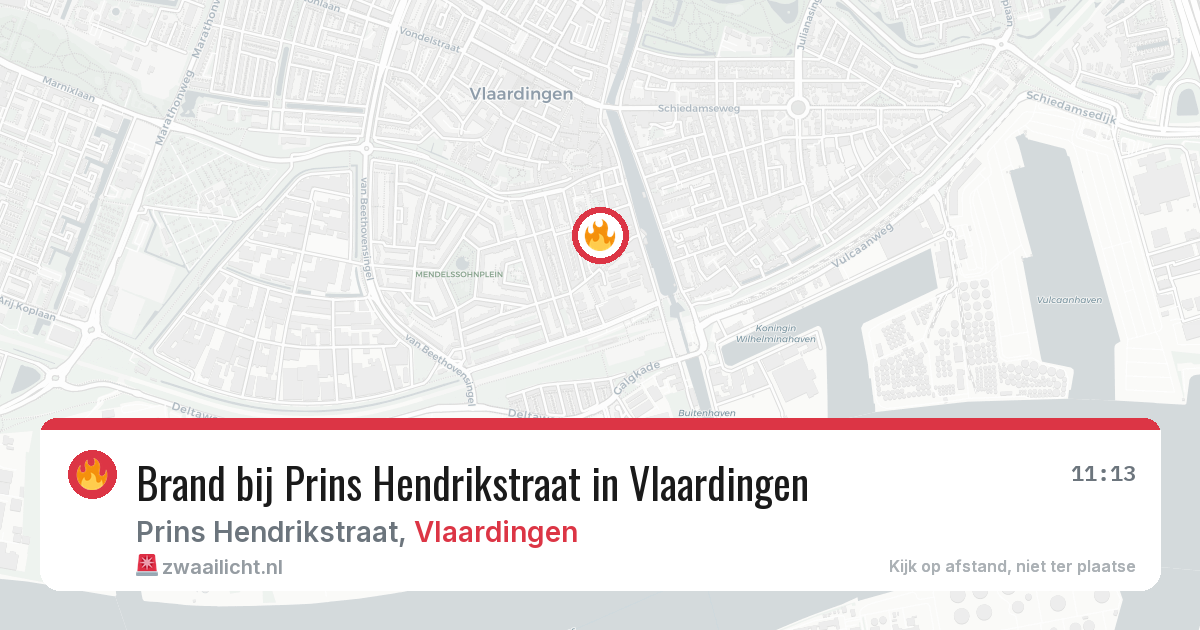 Brand bij Prins Hendrikstraat in Vlaardingen — 3 jun 2026