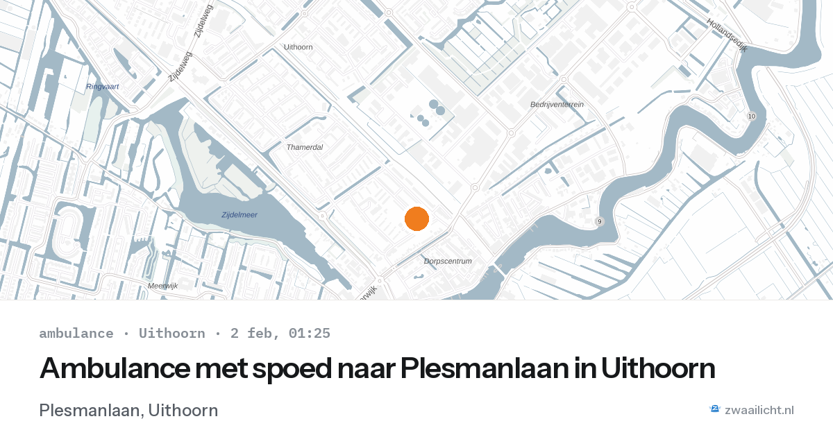 Ambulance met spoed naar Plesmanlaan in Uithoorn — 2 feb 2026