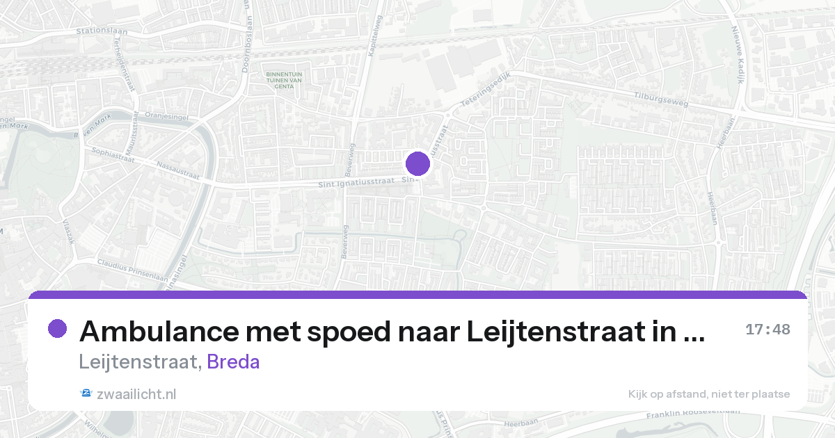 Ambulance met spoed naar Leijtenstraat in Breda — 16 aug 2026
