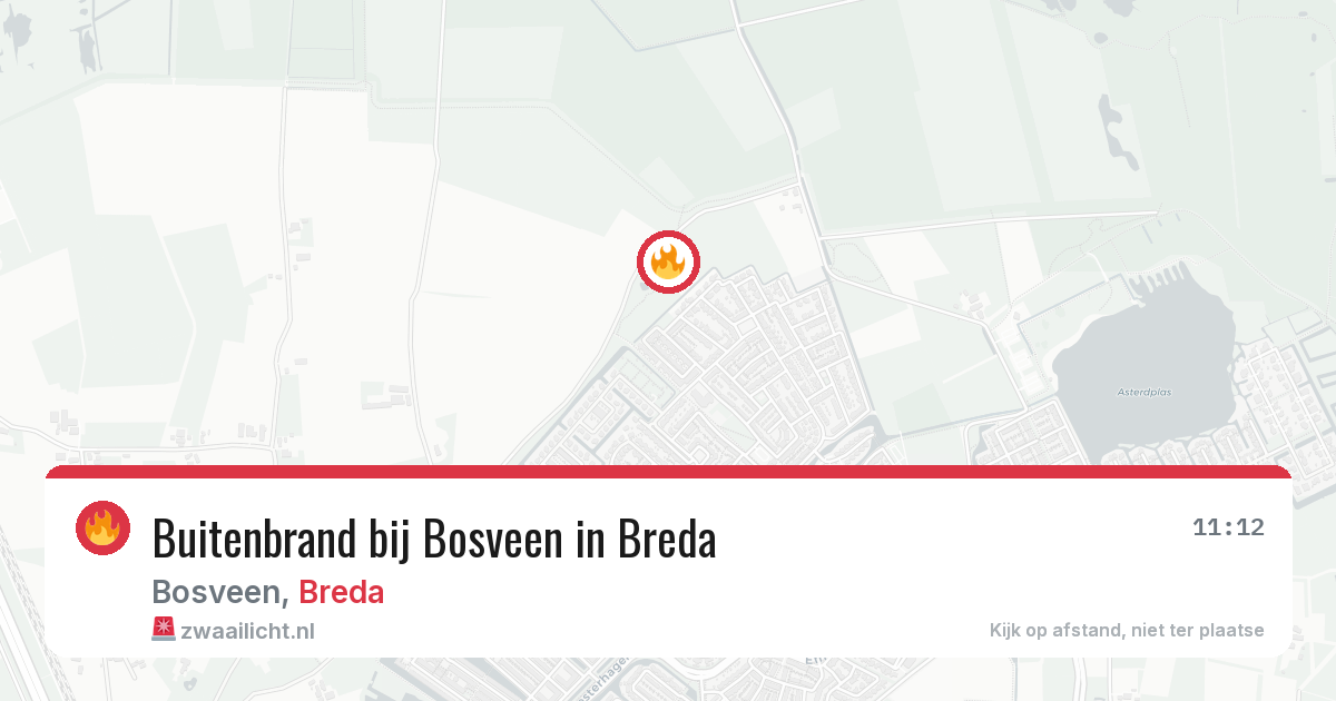 Buitenbrand bij Bosveen in Breda — 13 jun 2026