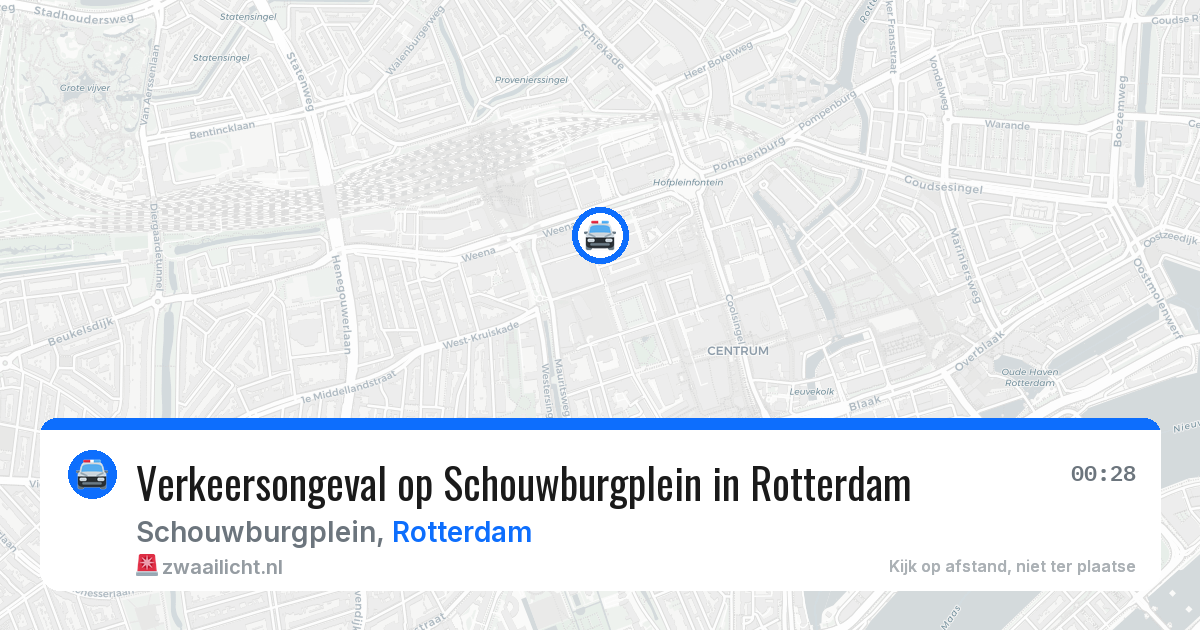 Verkeersongeval op Schouwburgplein in Rotterdam — 4 apr 2026