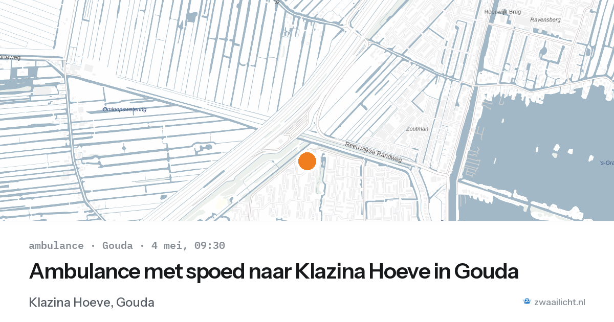 Ambulance met spoed naar Klazina Hoeve in Gouda — 4 mei 2026