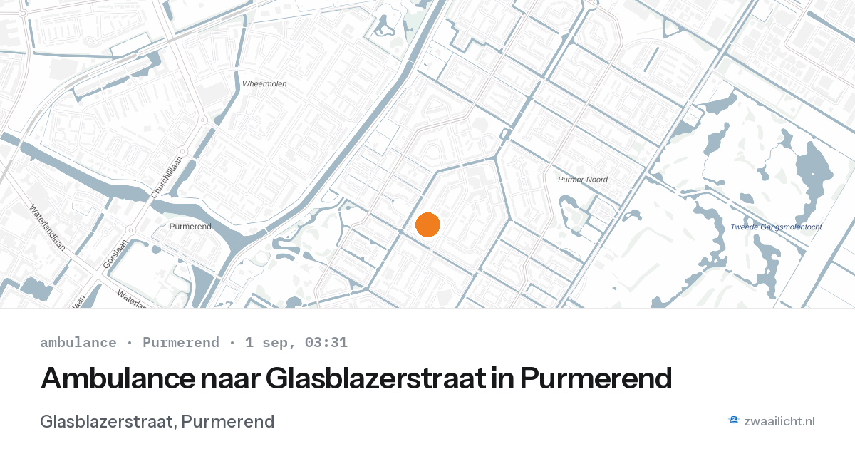 Ambulance naar Glasblazerstraat in Purmerend — 1 sep 2026