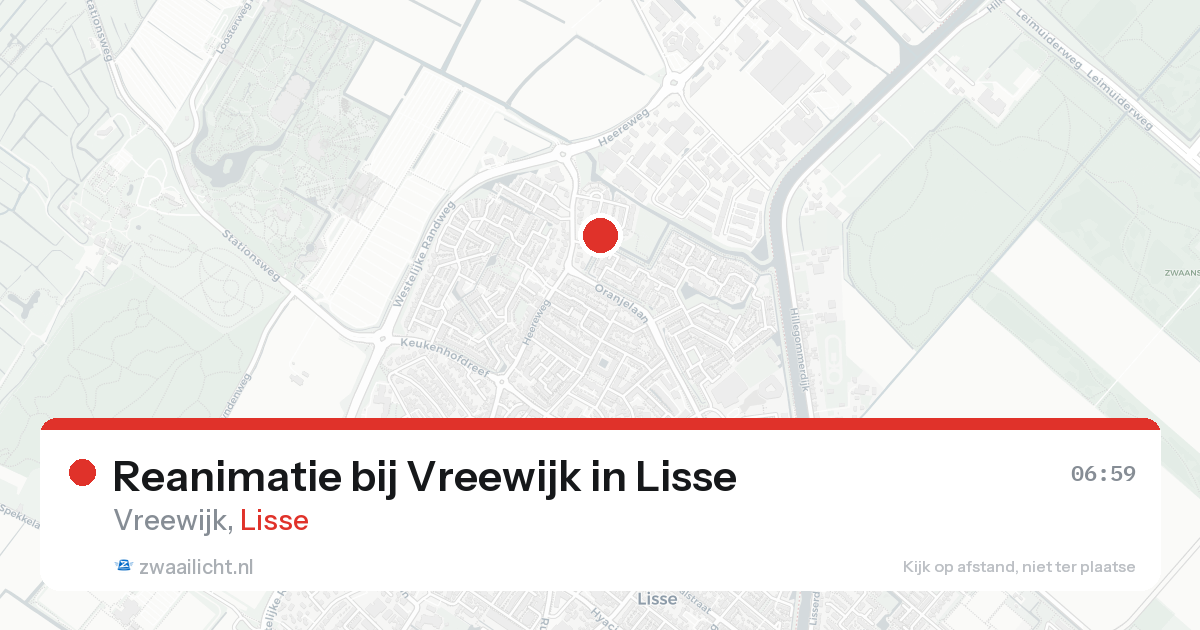 Reanimatie bij Vreewijk in Lisse — 8 feb 2026