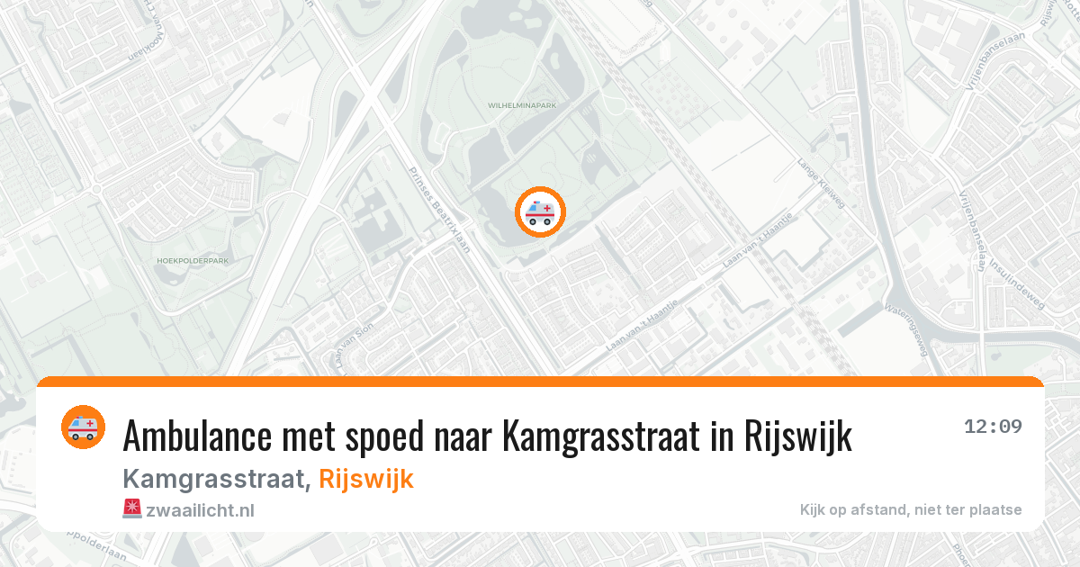 Ambulance met spoed naar Kamgrasstraat in Rijswijk — 14 aug 2026