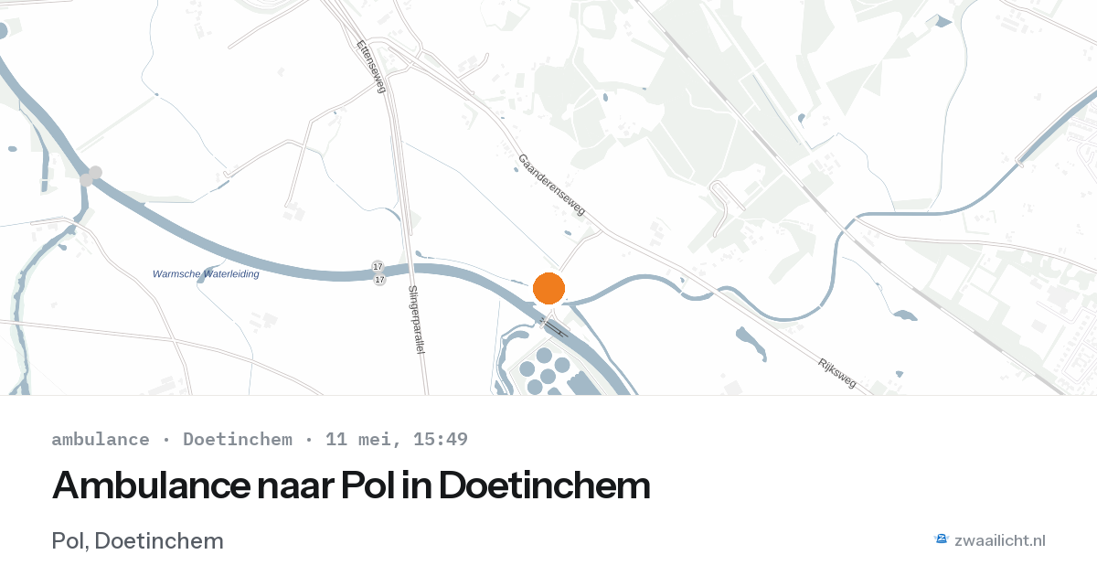 Ambulance naar Pol in Doetinchem — 11 mei 2026