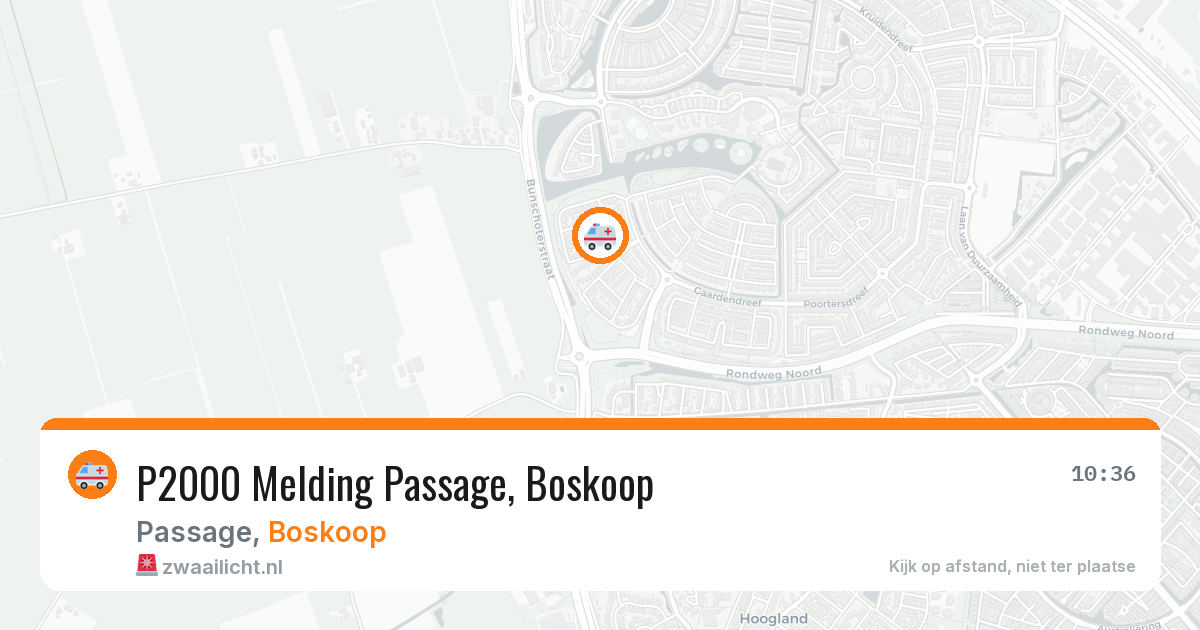 P2000 Melding Passage, Boskoop — 29 jan 2026