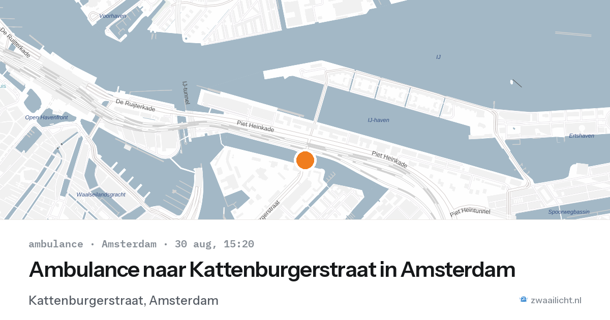 Ambulance naar Kattenburgerstraat in Amsterdam — 30 aug 2026