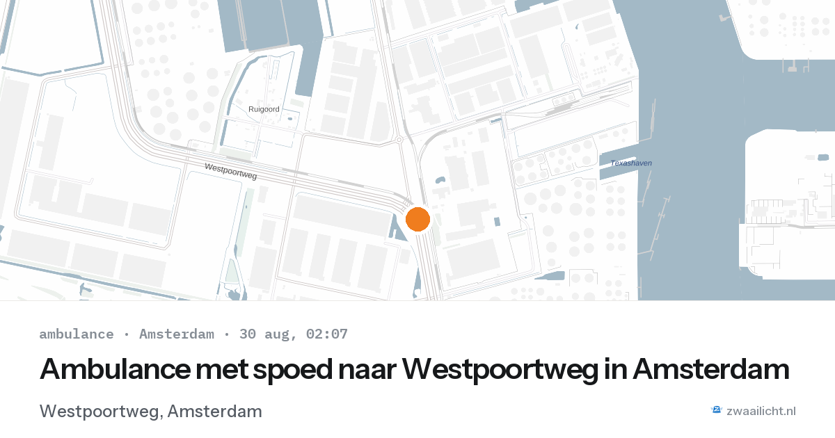 Ambulance met spoed naar Westpoortweg in Amsterdam — 30 aug 2026