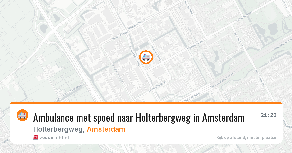 Ambulance met spoed naar Holterbergweg in Amsterdam — 14 jun 2026