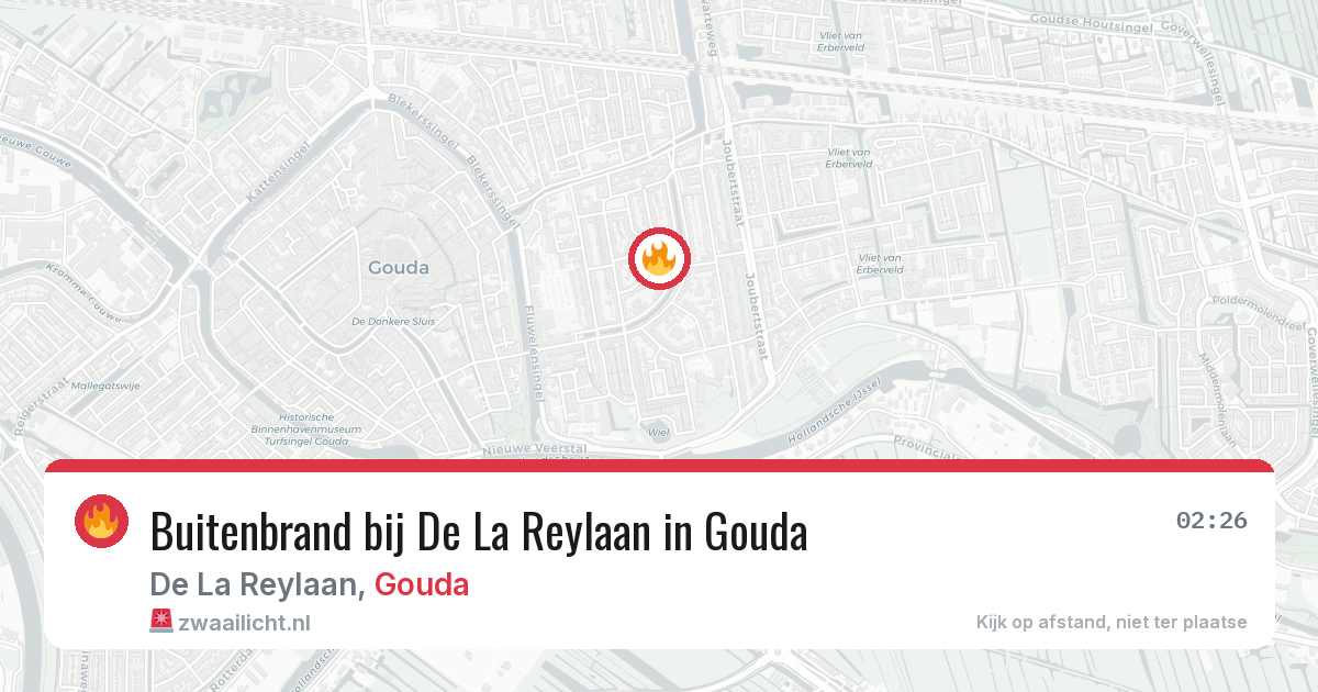 Buitenbrand bij De La Reylaan in Gouda — 23 apr 2026
