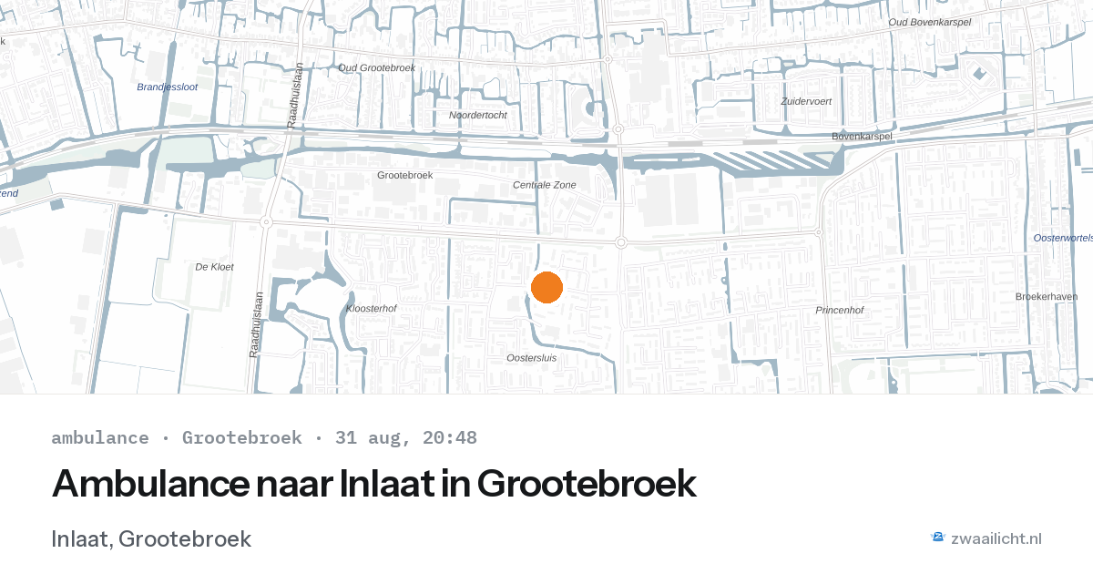 Ambulance naar Inlaat in Grootebroek — 31 aug 2026