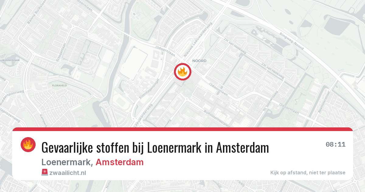 Gevaarlijke stoffen bij Loenermark in Amsterdam — 16 jun 2026