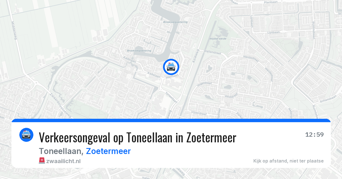 Verkeersongeval op Toneellaan in Zoetermeer — 3 jun 2026