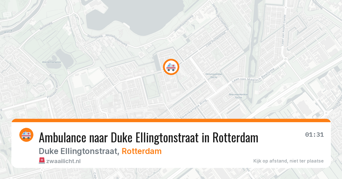 Ambulance naar Duke Ellingtonstraat in Rotterdam — 31 jul 2026